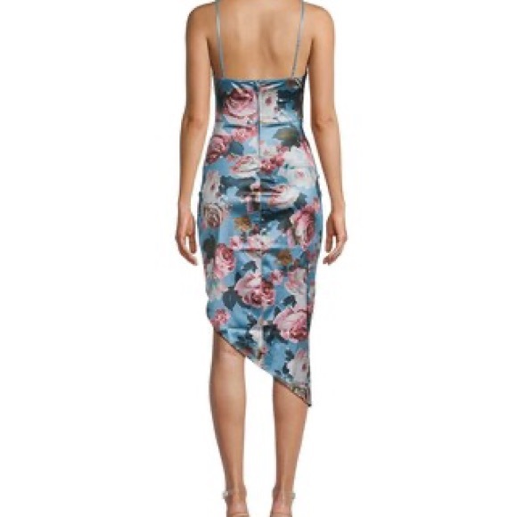 Floral Blue Sleeveless Dress - Picture 2 of 3